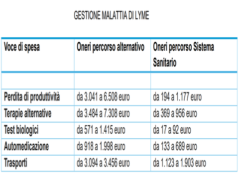 Lyme: i costi dei percorsi alternativi