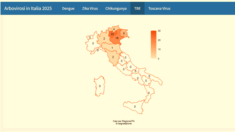 TBE 2025: cambia la geografia del rischio e la stagionalità